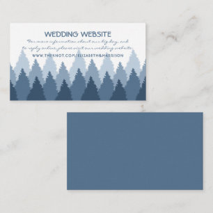 Cartão De Informações Site de Casamento de Floresta Azul