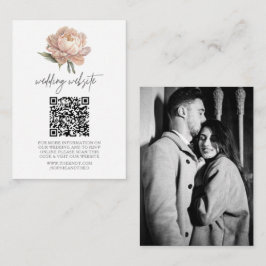 Cartão De Informações Site de Casamento de Jardim | RSVP QR Code Photo