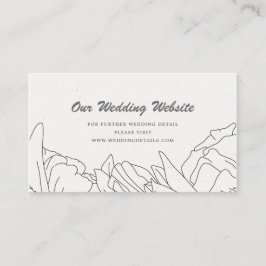 Cartão De Informações Site de Casamento de Linha Minimalista Elegante