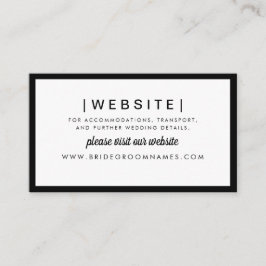 Cartão De Informações Site de Casamento de Na moda Negra Negra Negrito E