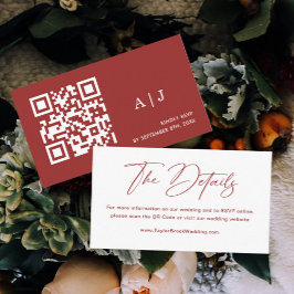 Cartão De Informações Site de Casamento de Natal Branco e Borgonha