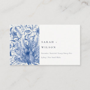 Cartão De Informações Site de Casamento de Peacock com Cor de Água Cláss
