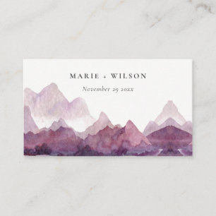 Cartão De Informações Site de Casamento de Purple Watercolor Mountain La