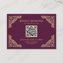 Cartão De Informações Site de Casamento de Resposta de Código QR de Mold