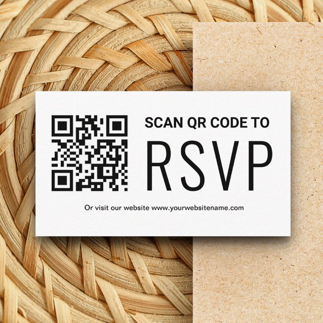 Cartão De Informações Site de Casamento de RSVP de Código QR Online (Criador carregado)