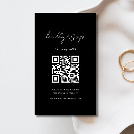 Cartão De Informações Site de Casamento de RSVP Minimalista de Código QR