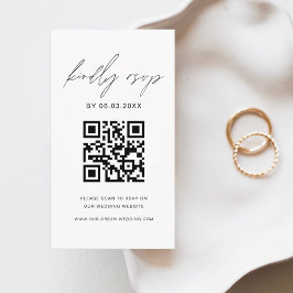 Cartão De Informações Site de Casamento de RSVP Minimalista de Código QR