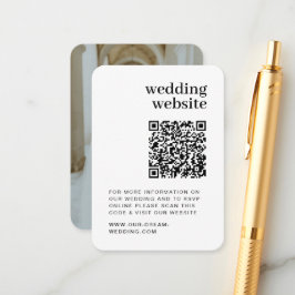 Cartão De Informações Site de Casamento de RSVP Minimalista de Foto de C