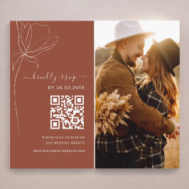 Cartão De Informações Site de Casamento de RSVP Minimalista do Código QR