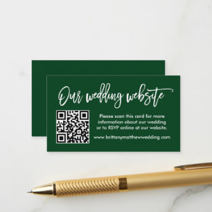 Cartão De Informações Site de Casamento de Script de Pincel Moderno QR V