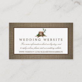 Cartão De Informações Site de Casamento de Terras e Burlap do Monograma