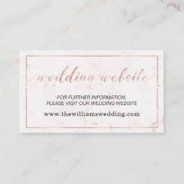 Cartão De Informações Site de Casamento de Tipografia Dourada Marble & R