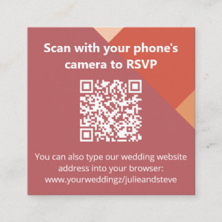 Cartão De Informações Site de Casamento do Código QR do Bloco de Cores T