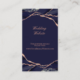 Cartão De Informações Site de casamento Dourado do Rosa de Agate Elegant