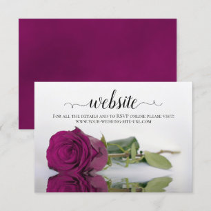 Cartão De Informações Site de Casamento Elegante Cassis Berry Roxo Rosa