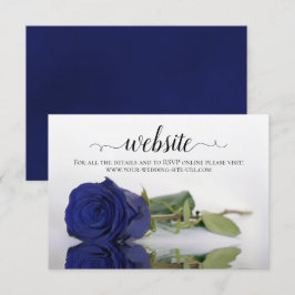 Cartão De Informações Site de Casamento Elegante de Rosa Azul de Profund