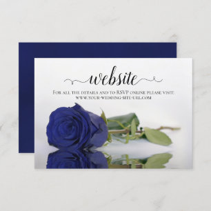 Cartão De Informações Site de Casamento Elegante de Rosa Azul de Profund