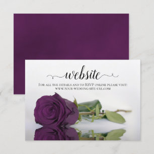 Cartão De Informações Site de Casamento Elegante de Rosa Roxo Plum