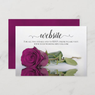 Cartão De Informações Site de Casamento Elegante do Rosa Berry Purple Ca