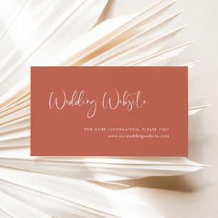 Cartão De Informações Site de casamento Elegante e moderno do Red Clay