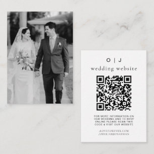 Cartão De Informações Site de Casamento Elegante Foto de código QR RSV