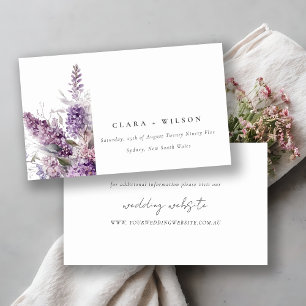 Cartão De Informações Site de Casamento Floral de Algodão Verde Dusky Li