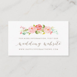 Cartão De Informações Site de Casamento Floral do Jardim rosa