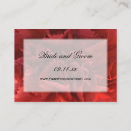 Cartão De Informações Site de Casamento Floral do Red Carnação