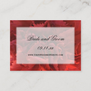 Cartão De Informações Site de Casamento Floral do Red Carnação