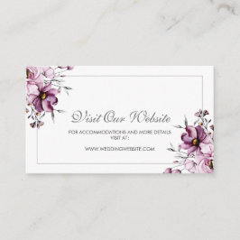 Cartão De Informações Site de Casamento Floral Elegante Purple