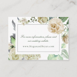 Cartão De Informações Site de Casamento Floral Megan Elegant
