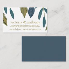 Cartão De Informações Site de Casamento Floral Rustic Leaf