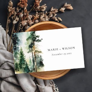 Cartão De Informações Site de Casamento Floresta de Madeira Chic em Aqua