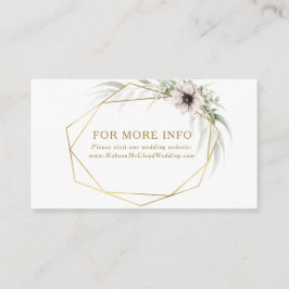 Cartão De Informações Site de Casamento Geométrico Dourado Eucalyptus