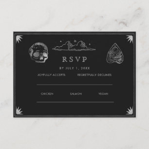 Cartão De Informações Site de Casamento Gótico RSVP QR Cod