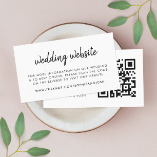 Cartão De Informações Site de Casamento Minimalista do código QR digi