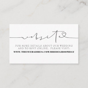 Cartão De Informações Site de Casamento Minimalista Elegante