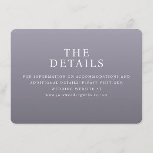 Cartão De Informações Site de Casamento Minimalista Lavanda Profissional