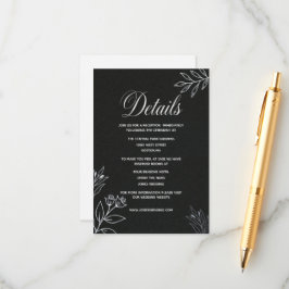 Cartão De Informações site de casamento minimalista simples clássico