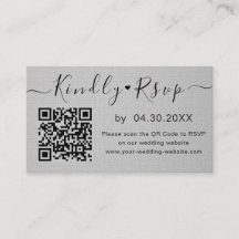 Site de Casamento Mínimo do Código QR Elegante RSV