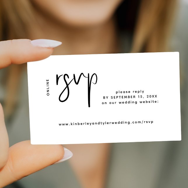 Cartão De Informações Site de casamento moderno online rsvp (Criador carregado)