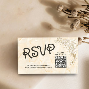 Cartão De Informações Site de casamento muçulmano com QR de RSVP de rend