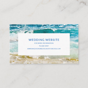 Cartão De Informações site de casamento na praia tropical