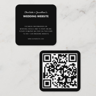 Cartão De Informações Site de Casamento Online RSVP Código QR Simples Pr
