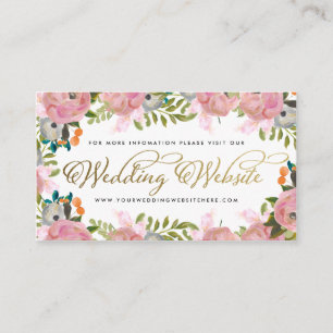 Cartão De Informações Site de Casamento Personalizado Floral do Dream Ga
