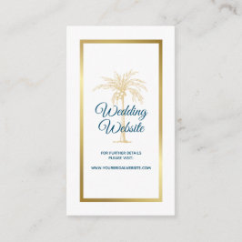 Cartão De Informações Site de Casamento Praia da Palmeira Azul Oceano Do