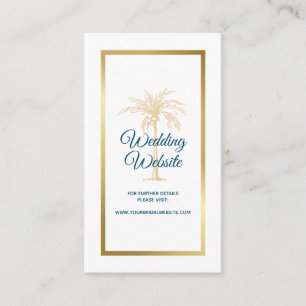 Cartão De Informações Site de Casamento Praia da Palmeira Azul Oceano Do