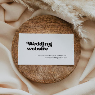 Cartão De Informações site de casamento preto e branco do Na moda retro