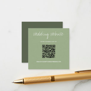 Cartão De Informações Site de Casamento QR Code Sage