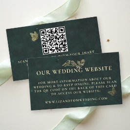 Cartão De Informações Site de Casamento QR Fairycore Floresta Esmeralda 